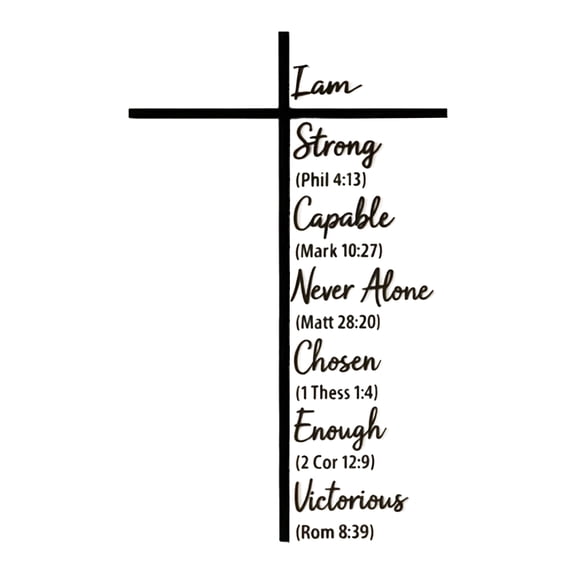 Metal Cross Wall Art Featuring Uplifting Scripture Verses And Empowering Affirmations, Rustic Silhouette Wall Hanging Ornament Perfect For Living Room Bedroom Terrace Kitchen