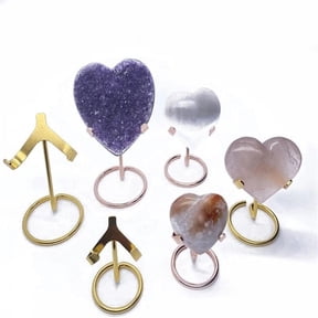 Metal Crystal Ball Holder,Metal Crystal Sphere Holder, Crystal Mineral Specimen Display Stand Metal Easel Stands Crystals Holder for Rocks, Geodes, Heart Stones,Black,2.4x2.6x1"