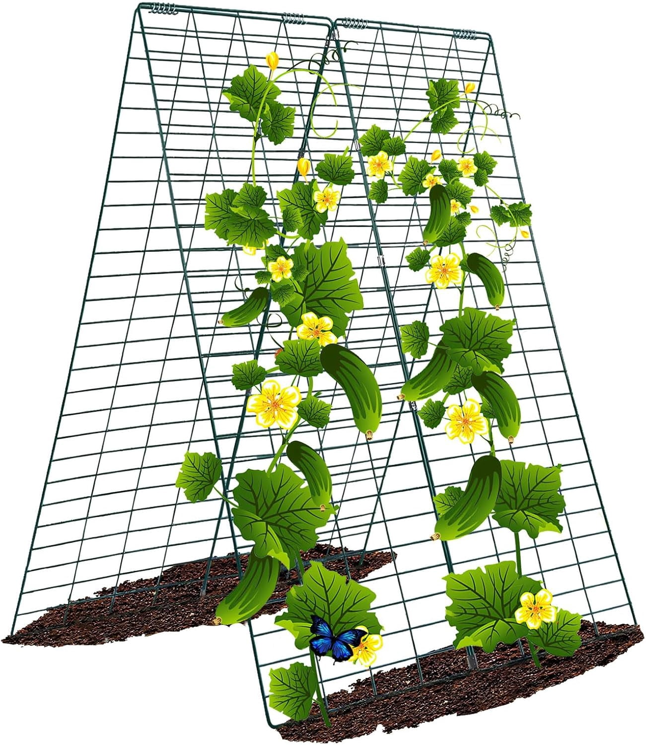 Metal Cucumber Trellis Foldable,Garden Trellis for Climbing Outdoor Plants,Tomato Plant Support,Green Bean Trellis,Vegetable Trellis,Zucchini Trellis,Plant Holders for Outside (1 Pack)