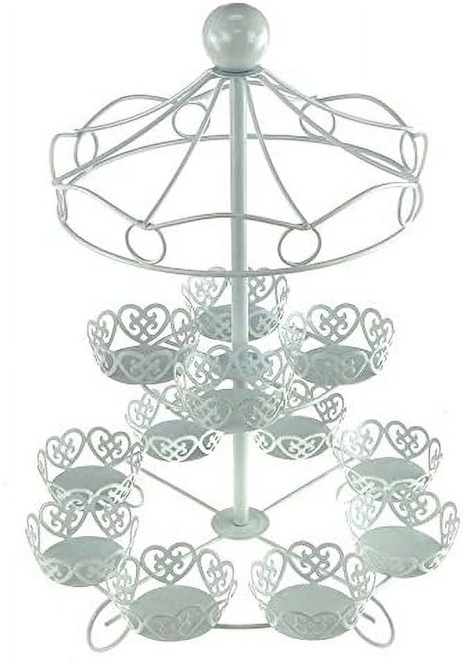 Metal Cupcake Holder, 2 Tier, 16Inch, White