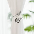 thumbnail image 1 of Metal Curtain Holdback with Butterfly Flower Design Hollow Craft Buckle for Drapery Ties Wall Hook Gold Silver Finish Decorative Window Treatment Accessory, 1 of 6