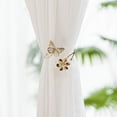 thumbnail image 1 of Metal Curtain Holdback with Butterfly Flower Design Hollow Craft Buckle for Drapery Ties Wall Hook Gold Silver Finish Decorative Window Treatment Accessory, 1 of 6
