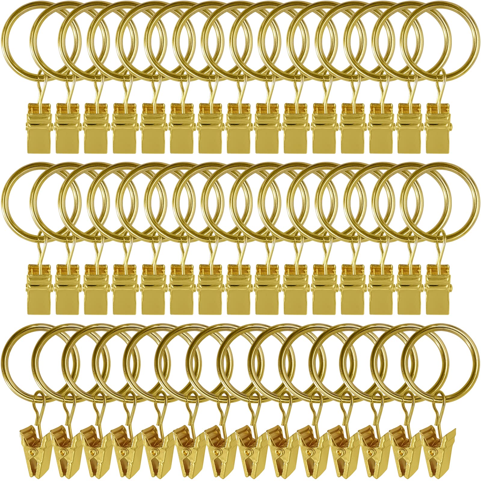 Metal Curtain Rings with Clips, Curtain Clip Rings Hooks for Hanging