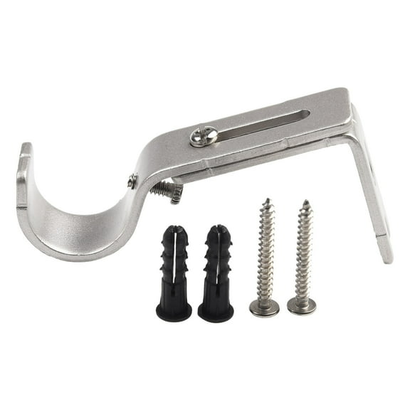 Metal Curtain Rod Brackets Set for Drapery Rod Poles with Screws and Fittings