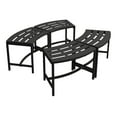 thumbnail image 1 of Metal Curved Set - Outdoor Seating for Garden, Patio, Porch, Backyard - Heavy Duty Steel Backless es - Plant St Holder - Black Crossover Design, 1 of 1