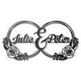thumbnail image 1 of Metal Custom Couples Rose Rings Wall Art - Custom Metal Sign - 14 Color Options 18, 1 of 5
