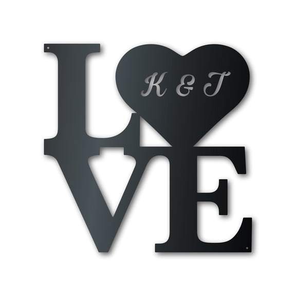 Metal Custom Love Wall Art - Custom Metal Sign - 14 Color Options 18