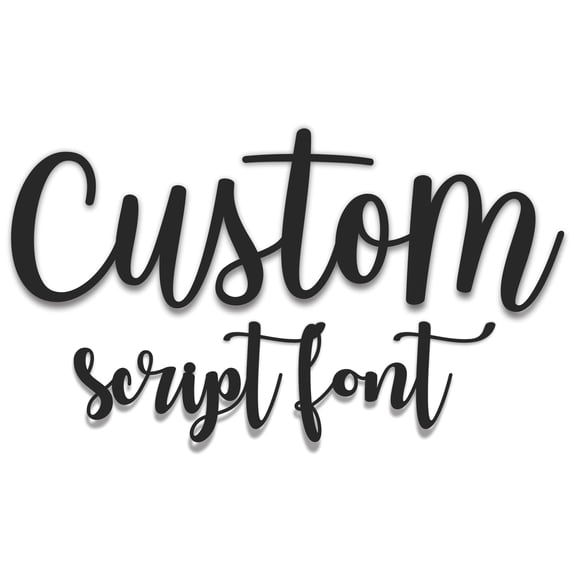 Metal Custom Script Font | Personalized Script Word Sign | Indoor Outdoor 30