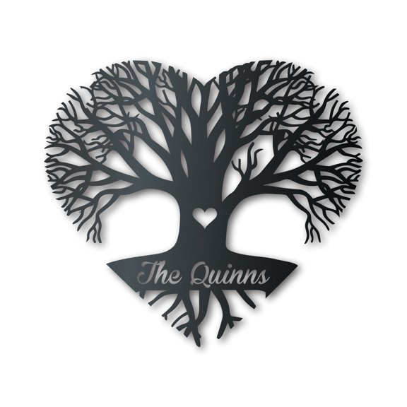 Metal Custom Tree of Love Wall Art - Custom Metal Sign - 14 Color Options 30
