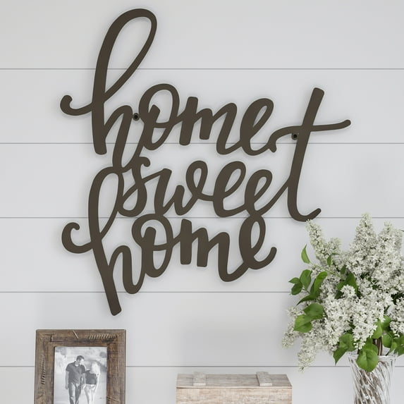 Metal Cut-out- Home Sweet Home Decorative Wall Sign-3D Word Art Accent Decor-Perfect for Modern Rustic or Vintage Farmhouse Style by Lavish Home