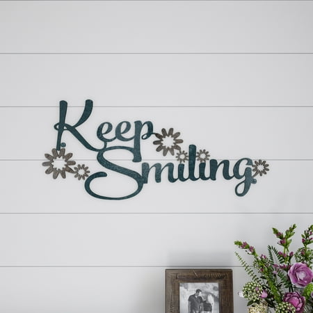 Metal Cutout- Keep Smiling Decorative Wall Sign-3D Word Art Home Accent Decor-Perfect for Modern Rustic or Vintage Farmhouse Style by Lavish Home price history and forecast - Lavish Home HW0200049