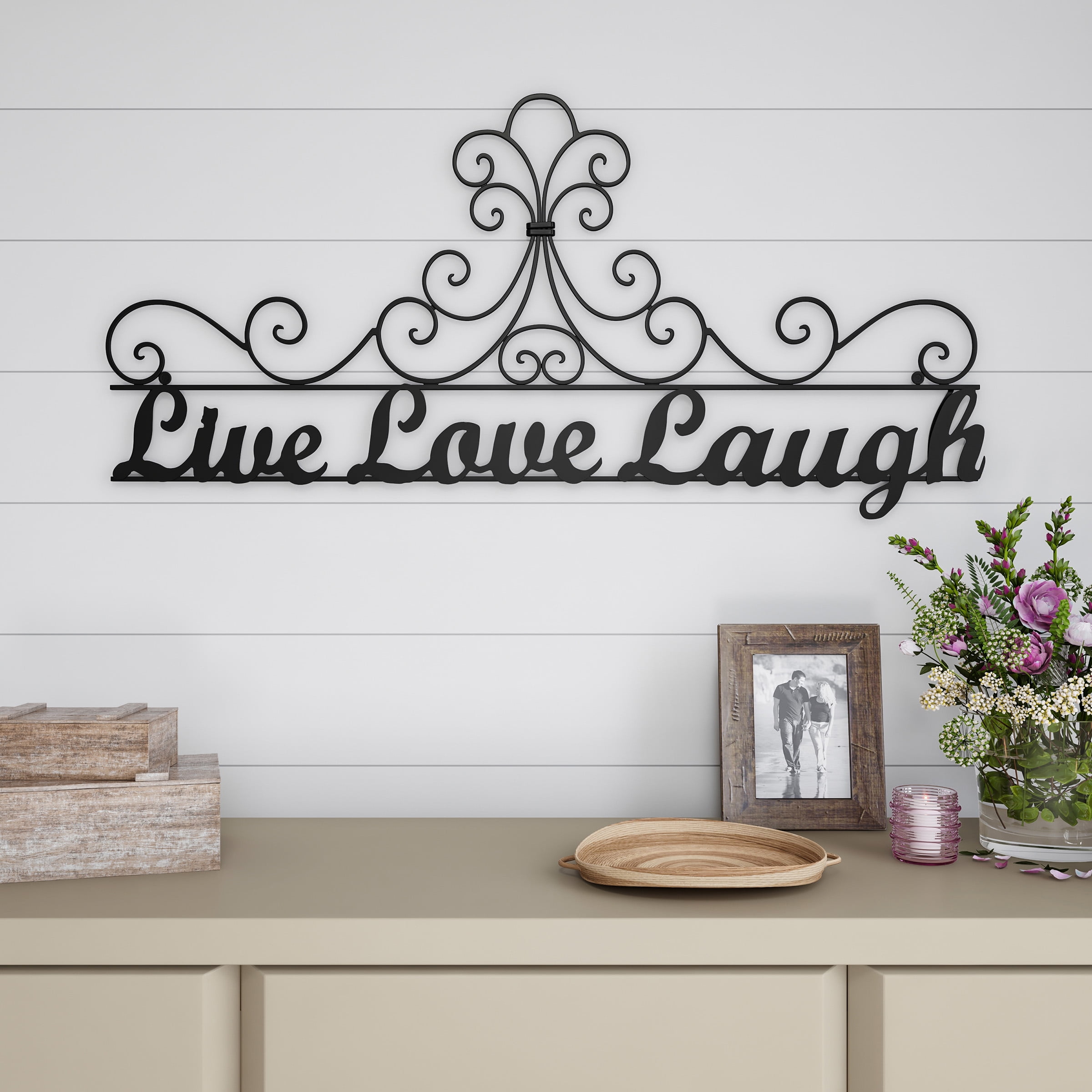 Family Word Art Sign Home Kitchen Decor Wall Hanging Cursive