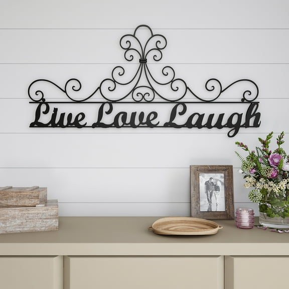 Metal Cutout-Live Laugh Love Decorative Wall Sign-3D Word Art Home Accent Decor-Modern Rustic or Vintage Farmhouse Style by Lavish Home