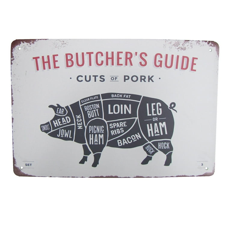 Retro Metal Cuts Pork Butcher Guide Wall Sign Man Cave Bar Pub Restaurant Decor Retro Metal Cuts Pork Butcher Guide Wall Sign Man Cave Bar Pub Restaurant Decor
