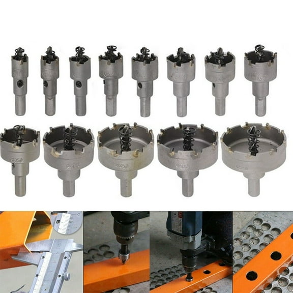 Metal Cutter Carbide Tip Stainless Steel TCT Drill Bit Holesaw Bits Set 15-55mm