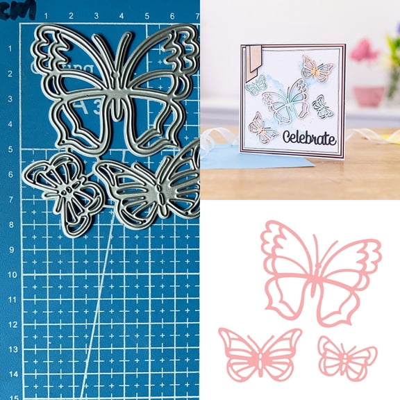 Metal Cutting Dies 3pc Butterflies Diy Scrapbooking Photo Album Decorative Embossing Paper Card Crafts
