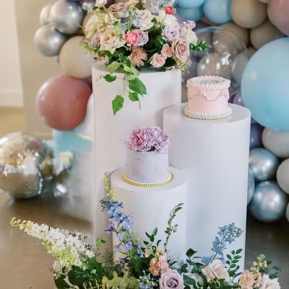 Metal Cylinder Pedestal Stands for Parties,Wedding and Birthday