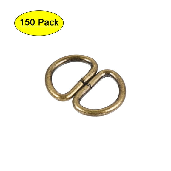 Metal D Ring 0.39"(10mm) D-Rings Buckle for Hardware Bags Belts Craft DIY Accessories Bronze Tone, 150pcs