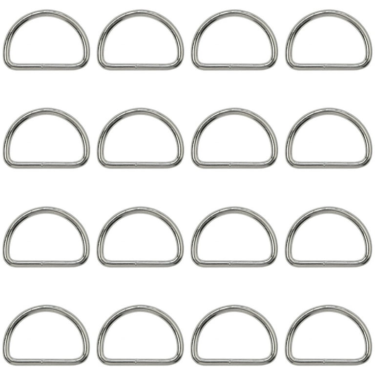 Metal D Ring Non Welded D-Rings Electroplated Black Assorted 0.5 Inch, 0.75  Inch, 1 Inch, 1.25 Inch (100 Pack) 