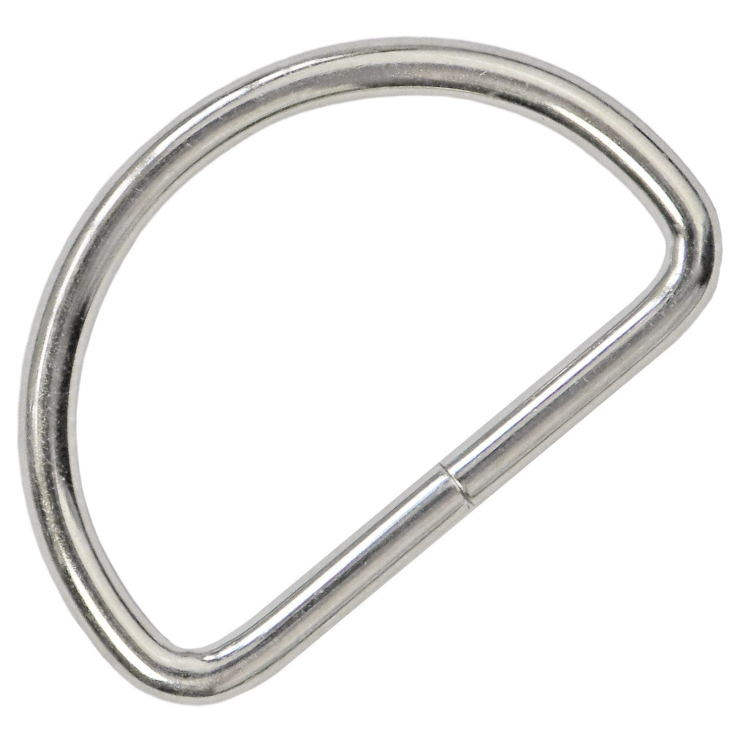 Metal D Ring Non Welded D-Rings Nickel Plated Silver 1.25 Inch