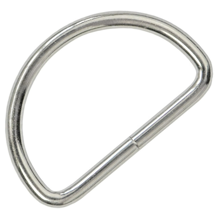 Metal D Ring Non Welded D-Rings Nickel Plated Silver 1.25 Inch