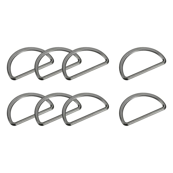 Metal D Rings Buckle, 15 Pack 30mm(1.18") 2mm Thick Welded D Rings Buckle, Dark Gray