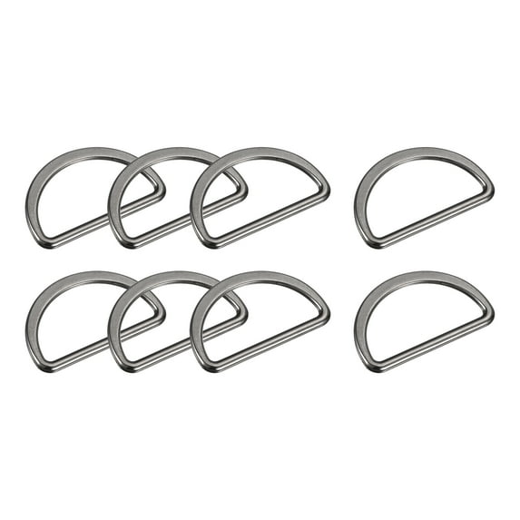 Metal D Rings Buckle, 20 Pack 25mm(0.98") 2mm Thick Welded D Rings Buckle, Dark Gray