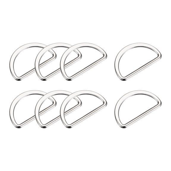Metal D Rings Buckle, 20 Pack 25mm(0.98") 2mm Thick Welded D Rings Buckle, Silver Tone