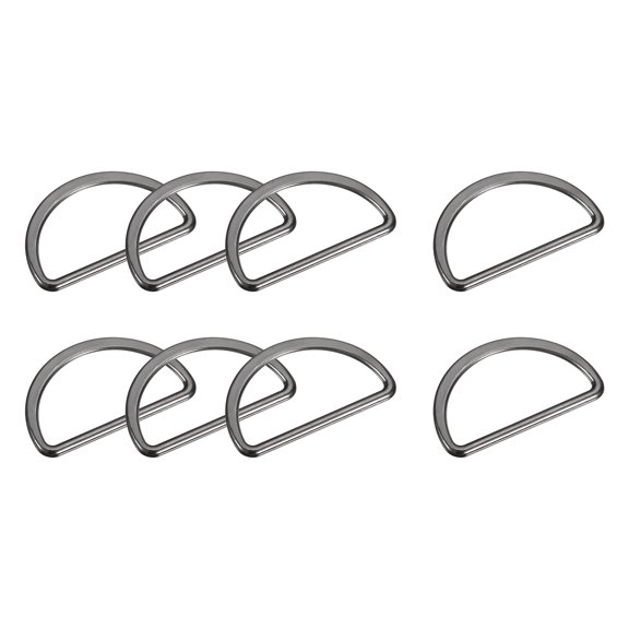 Metal D Rings Buckle, 20 Pack 30mm(1.18") 2mm Thick Welded D Rings Buckle, Dark Gray