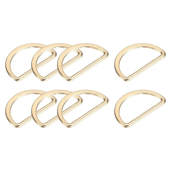 Metal D Rings Buckle, 30 Pack 25mm(0.98") 2mm Thick Welded D Rings Buckle, Gold Tone