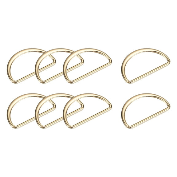 Metal D Rings Buckle, 8 Pack 40mm(1.57") 2.6mm Thick Welded D Rings Buckle, Gold Tone