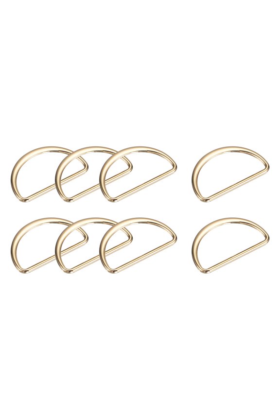 Metal D Rings Buckle, 8 Pack 40mm(1.57") 2.6mm Thick Welded D Rings Buckle, Gold Tone