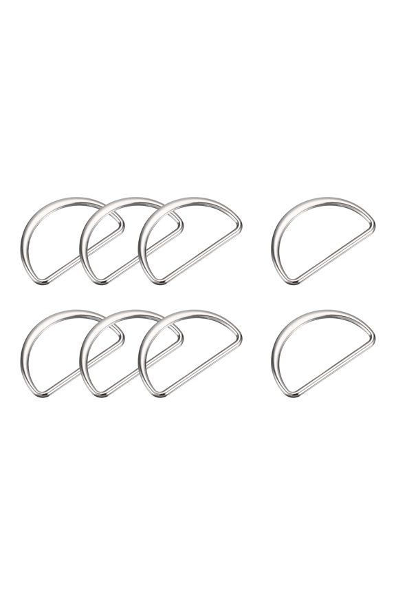Metal D Rings Buckle, 8 Pack 40mm(1.57") 2.6mm Thick Welded D Rings Buckle, Silver Tone