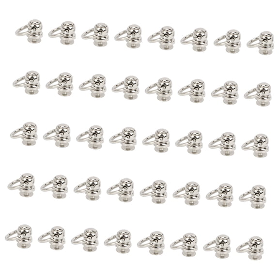 Metal D Rings Screw Back Fasteners Alloy Metal Hardware Set With Washers for Purse Tabs, Bag Repair, and Project Use