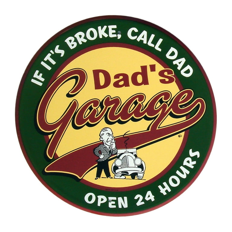Pop's Garage Embossed Tin Sign Dad's Wall Decor Pop's Garage Embossed Tin Sign Dad's Wall Decor