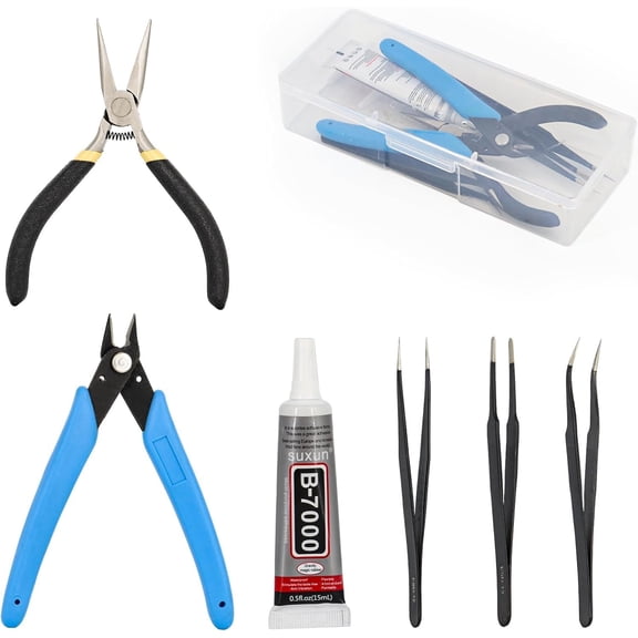 Metal DIY Model Kit Tools, 3D Metal Puzzle Tool Set for Adults  Includes Pliers, Bending Assist Tabs, Edge & Cylinder/Cone Shaping Tools, Metallic Tweezers