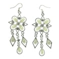 thumbnail image 1 of Metal Dangle-Earrings With Crystal Accents Silver-Tone & White, 1 of 2