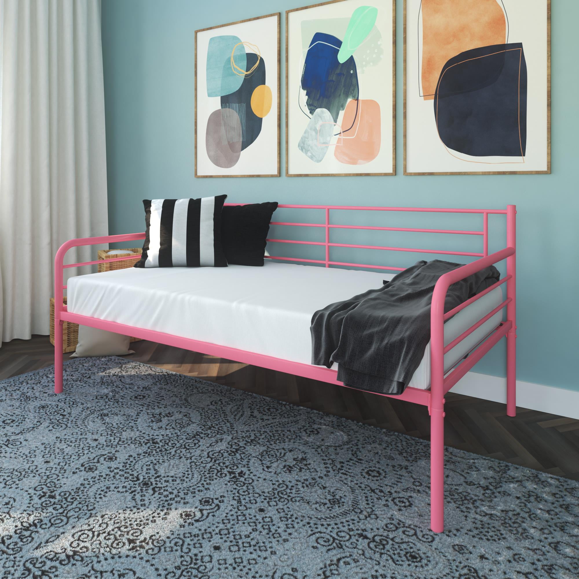 Pink metal daybed deals