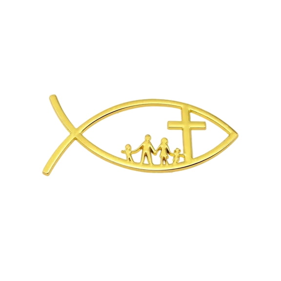 Metal Decal Automotive Fish Badge Christian Fish Emblems Sticker Adhesive Car Fish Decal Sticker
