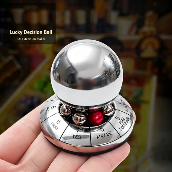 Metal Decision Maker Ball, Zinc Alloy Spinning Fortune Game Desk Ornament, Creative Lucky Divination Decor 