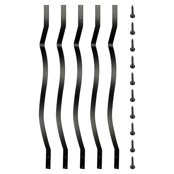 Metal Deck Balusters 51 Pack, 32.25" Deck Spindles, Aluminum Deck Railing for Outdoor Stair, Black Powder Coated, Modern Deck & Porch Railing
