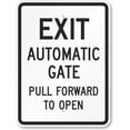 thumbnail image 1 of Metal Deco Sign 12x16 inches Metal Road Sign Exit Automatic Gate Pull Forward to Open Sign, 1 of 5