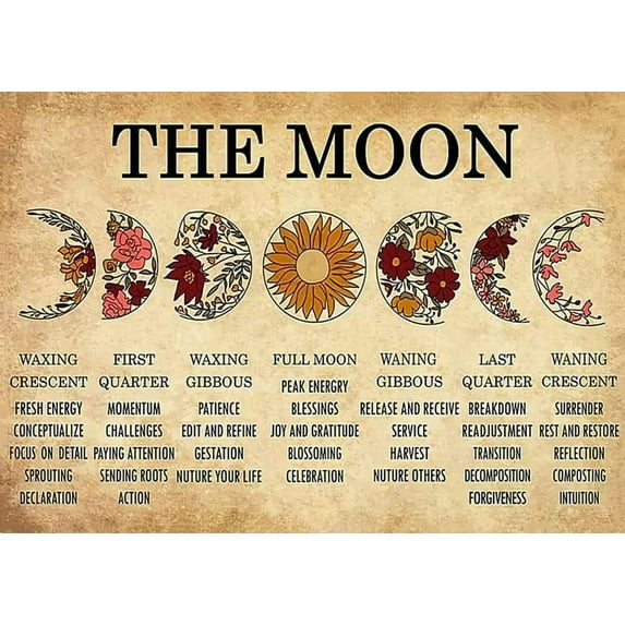 Metal Decor for Table Antique Metal Sign The Moon Poster Tin Sign Vintage Decoration Garage Home Garden Cafes Kitchen Wall Metal Signs Vintage Room Decor Aesthetic Wall Art Tin Sign Gift 8x6 inch