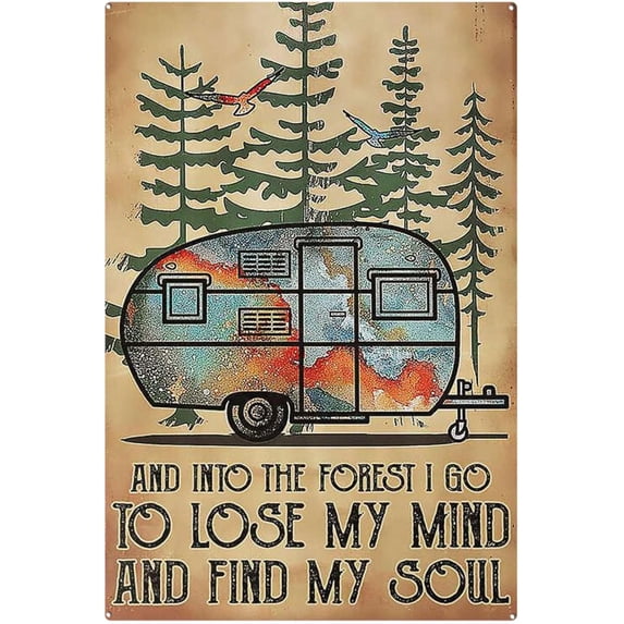 Metal Decoration for Outside Wall Vintage Into The Forest I Go to Lose My Mind and Find My Soul Hippie Wall Art Hippie Decor Hippie Home Decor Room Decor Hippie Girl Signs for Bathroom 8x6 inch