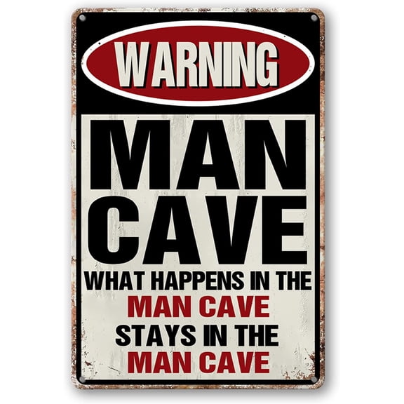 Metal Decorative Signage, 12 x 8 inches, Funny Man Cave Sign, Bar Beer Wall Decor, Personalized Gifts
