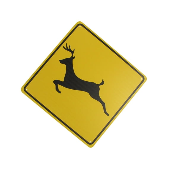 Metal Deer Crossing XING Road Caution Sign Street Warning Rustic Home Bar Man Cave Hunting Wall Decor