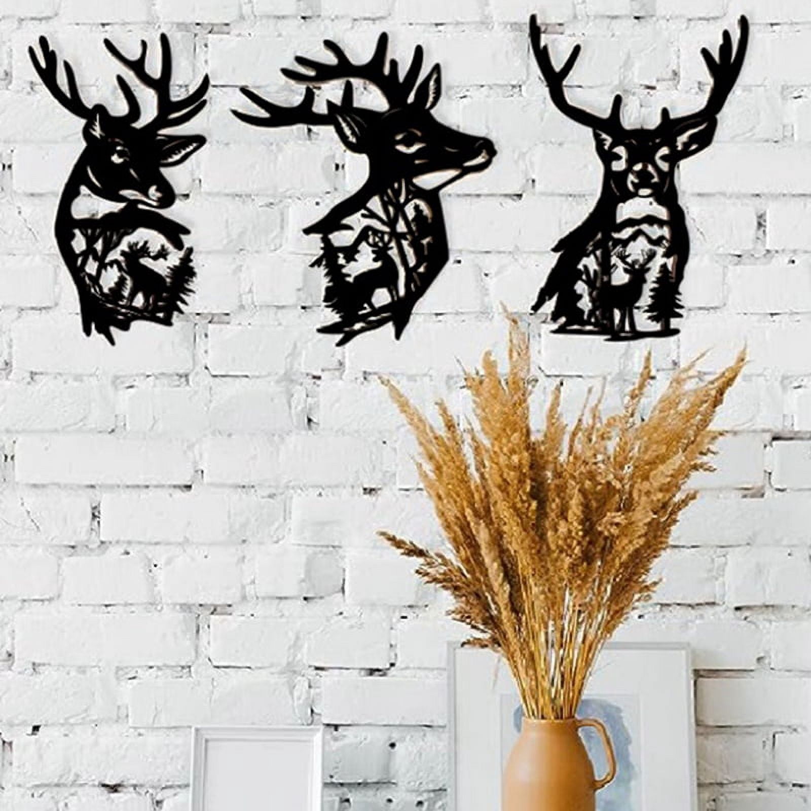 Metal Deer Wall Art Decor, Rustic Cabin Decor, Hunting Decor for Home ...