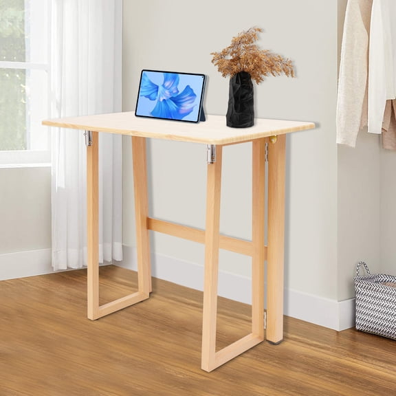 Metal, Density Board Standing Folding Table, Wooden Bedroom Desk, Foldable Desk