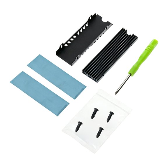 Aluminum M.2 2280 SSD Cooling Plate with Thermals Silicone Pad For PC PCIE NVME