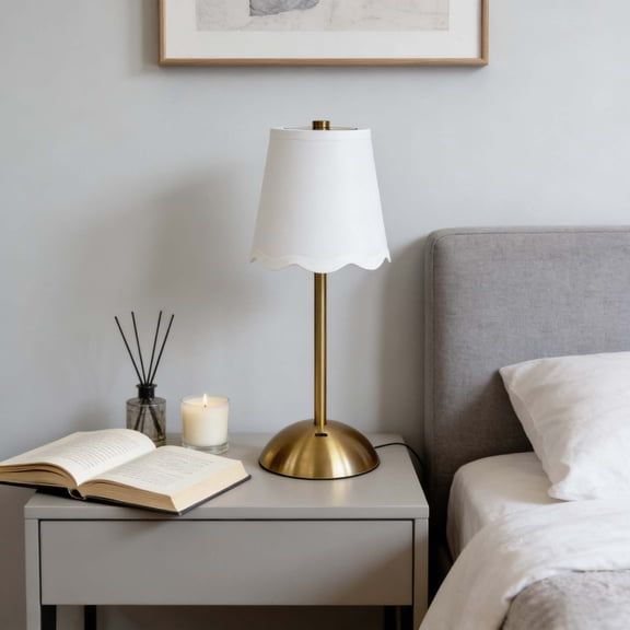 Metal Desk Lamp Charging Touch LED Decorative Bedside Night Light, Rechargeable Wireless Metal Table Lamp with 3 Light Colors, Elegant Home Bedroom Living Room Study Night Lighting & Decor